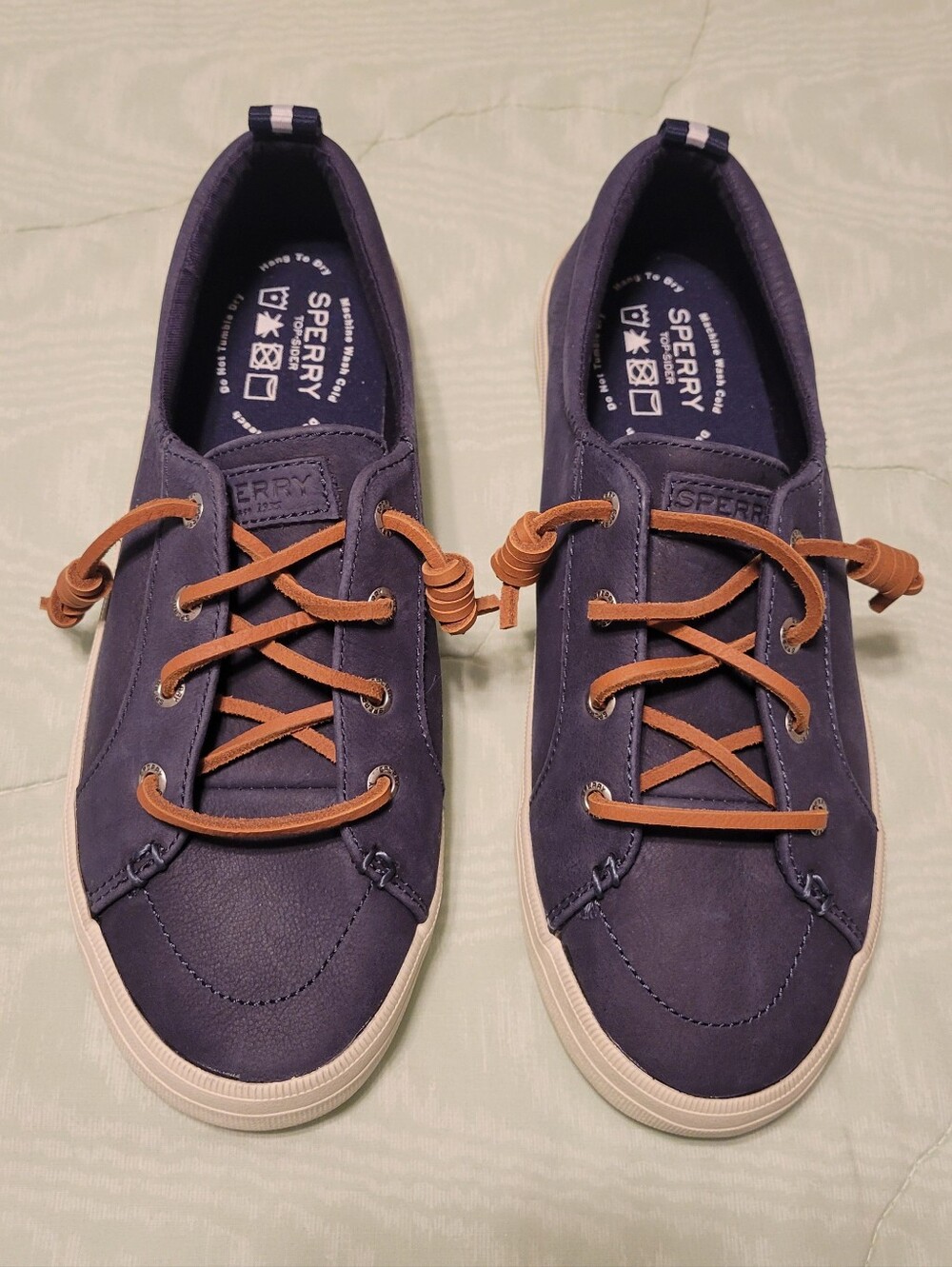 Sperry Crest Vibe Washable Leather  Navy Blue Topsiders STS8400 NEW WITHOUT BOX